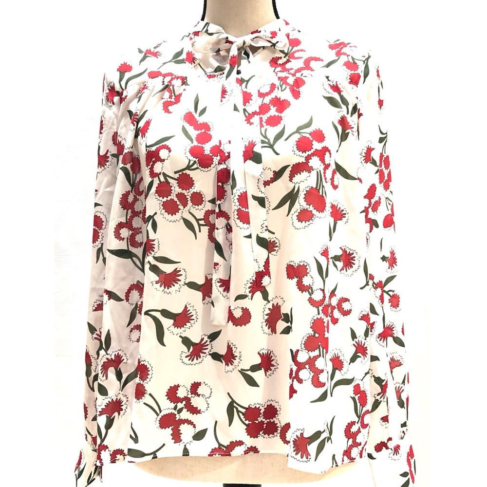 NWT | Floral Blouse w/ Neck Tie | M